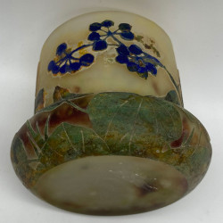 Emile Galle Cameo Glass Vase,  Yellow Ground...