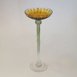Vaseline Glass Shade with dots decoration for Art and Craft lighting (c.1900)